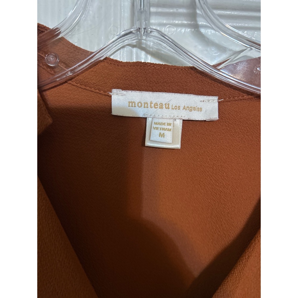 π Brown Blouse by Ann Taylor Sz M - Picture 2 of 3